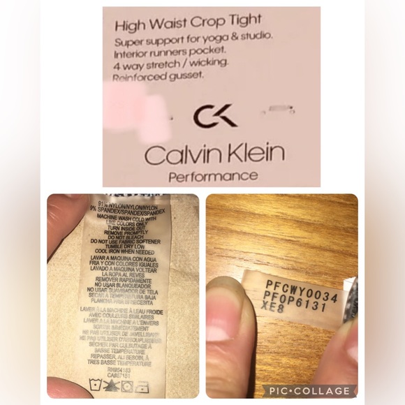 CALVIN KLEIN Performance Palm Leaf Leggings in blue and teal hues. Size Medium. - Picture 15 of 16